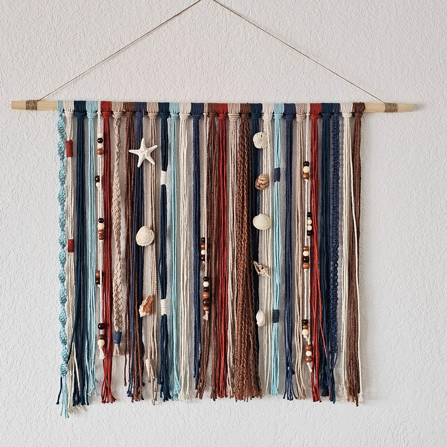 Bohemian Seashell Wall Hanging Coastal Vibes